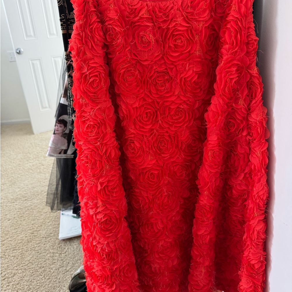 Zara Vibrant Red Rose skirt - Picture 3 of 4